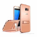 Top Selling Mobile Accessories Electroplating PC Mirror Back Cover Case For Samsung Galaxy S7 edge Mirror case with holder